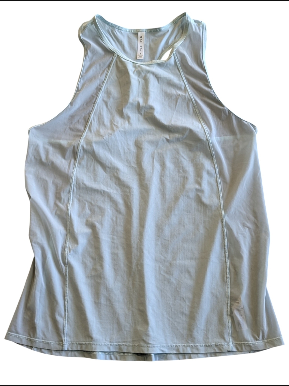 Athleta Ultimate Train Tank Top Light Blue Size Small Mesh Trim Racerback - Picture 2 of 7